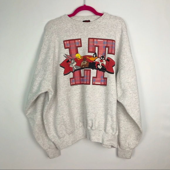 Warner Bros. Sweaters - VTG Looney Tunes 1994 Grey Crewneck Sweater XXL